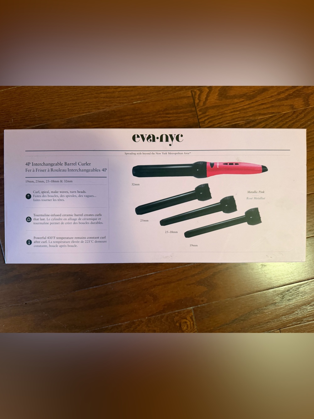 Pink 4-Piece Interchangeable Curling Wand Set